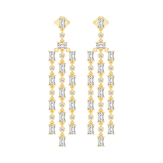 Regal Fringe Diamond Dangles Earrings