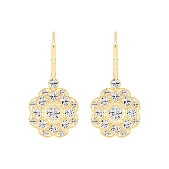 Mandala Sparkle Diamond Earrings