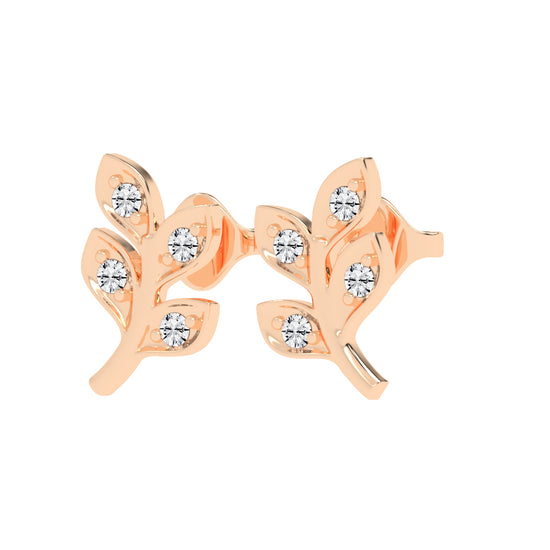 Sparkling Leaf Whispers Stud Earrings