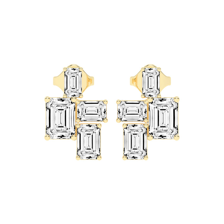 Emerald-Cut Cluster Studs