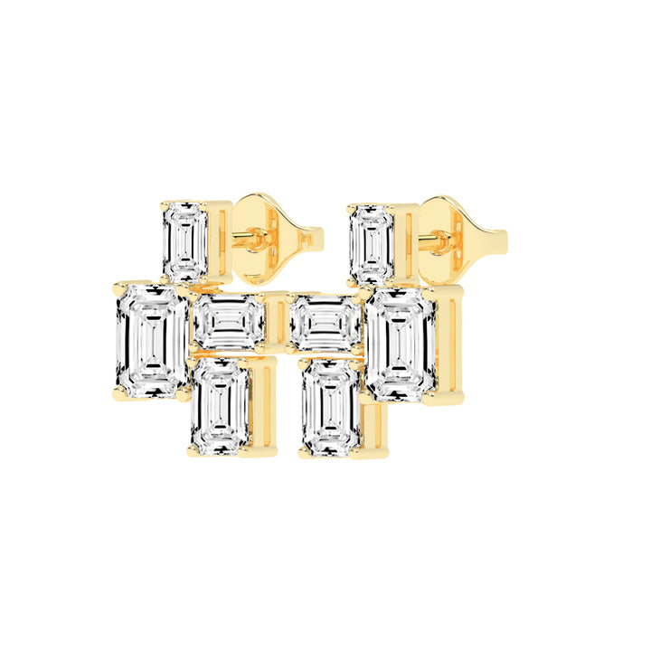 Emerald-Cut Cluster Studs