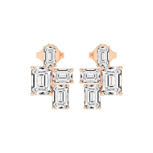 Emerald-Cut Cluster Studs