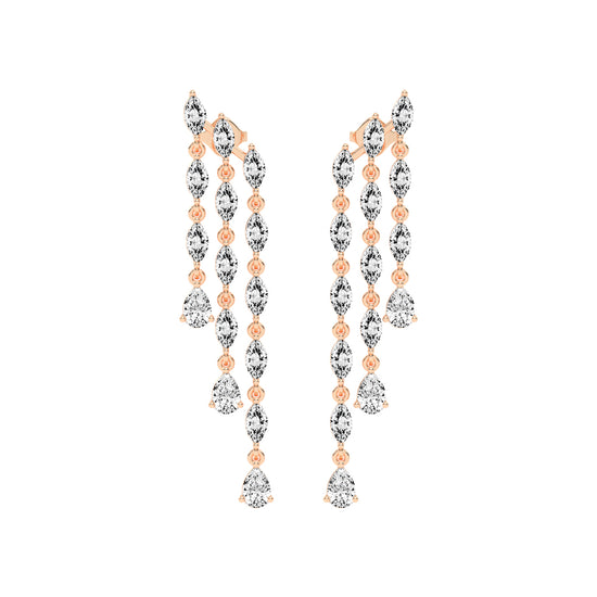Cascading Pear & Marquise Drop Earrings