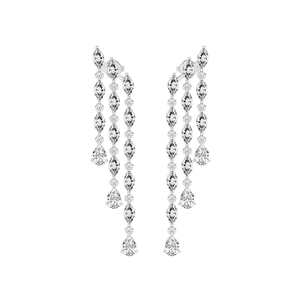 Cascading Pear & Marquise Drop Earrings