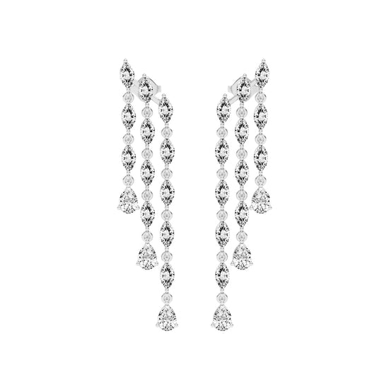 Cascading Pear & Marquise Drop Earrings