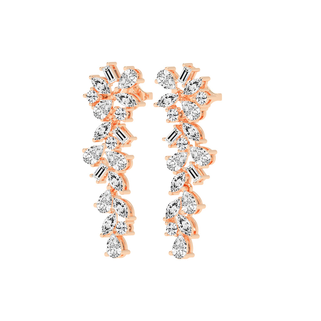 Multi-Shape Cascade Drop Earrings