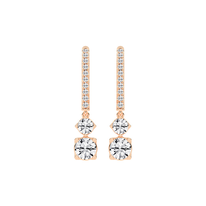 Sparkline U-Hoop Double Drop Earrings