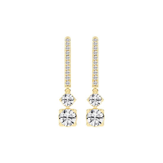 Sparkline U-Hoop Double Drop Earrings