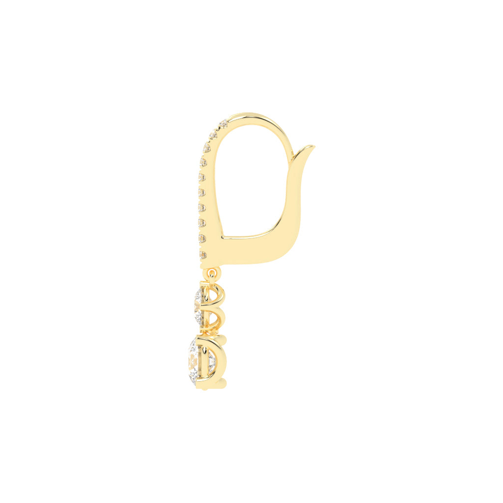 Sparkline U-Hoop Double Drop Earrings