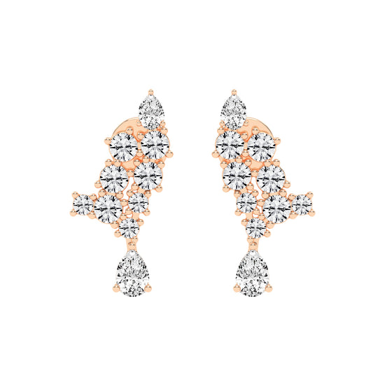 Cascading Pear & Marquise Ear Climbers