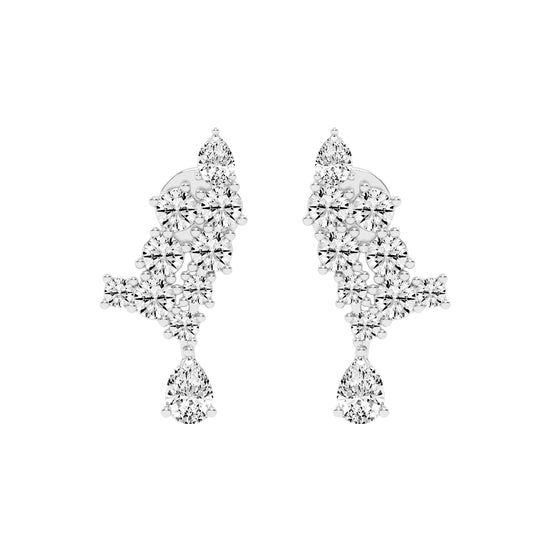 Cascading Pear & Marquise Ear Climbers
