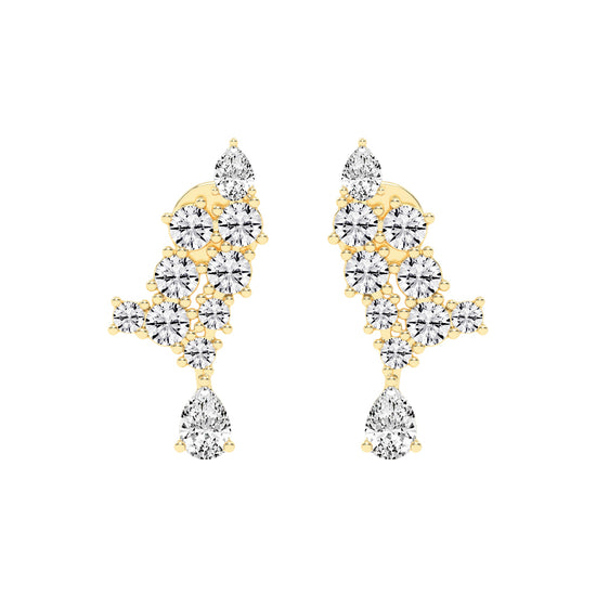 Cascading Pear & Marquise Ear Climbers