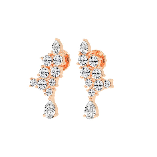 Cascading Pear & Marquise Ear Climbers