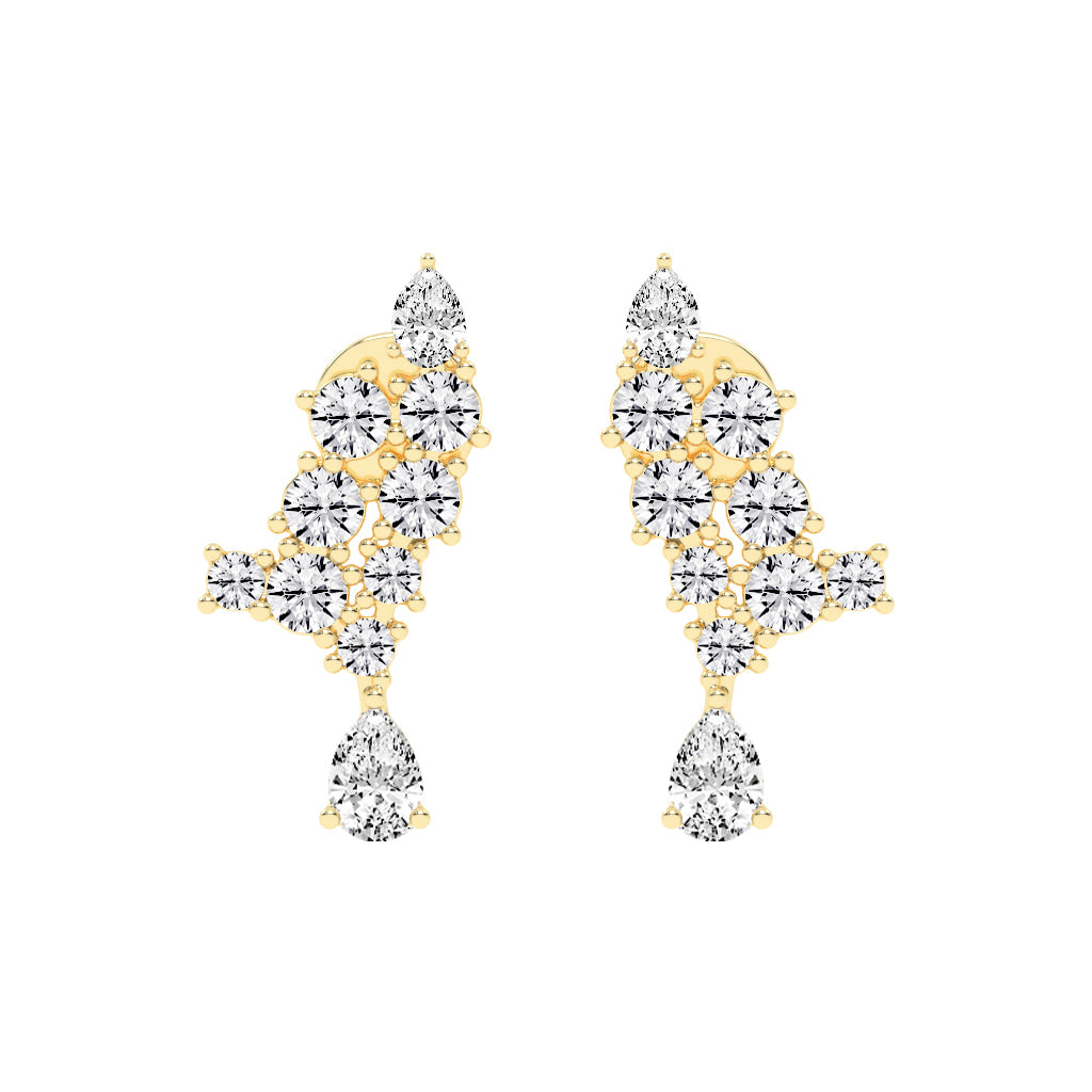 Cascading Pear & Marquise Ear Climbers