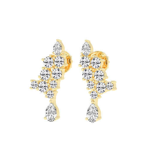 Cascading Pear & Marquise Ear Climbers