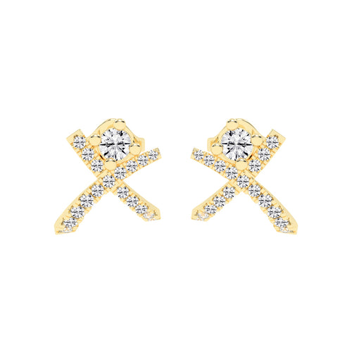 X-Cross Pave Stud Earrings
