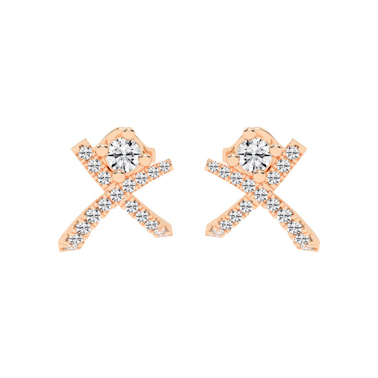 X-Cross Pave Stud Earrings