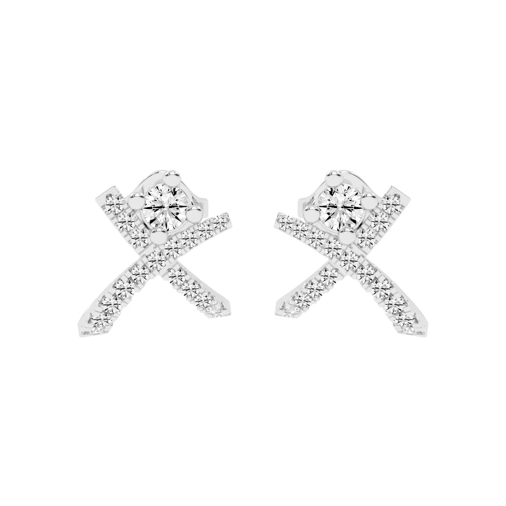 X-Cross Pave Stud Earrings