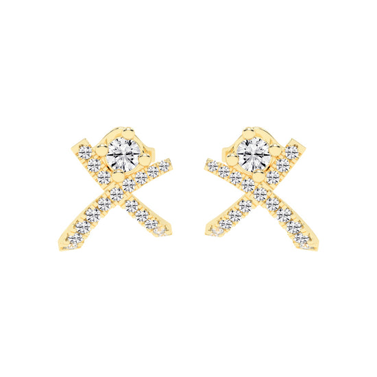 X-Cross Pave Stud Earrings