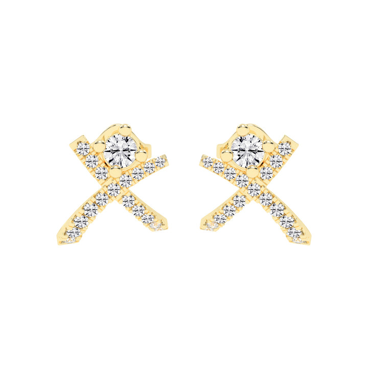 X-Cross Pave Stud Earrings