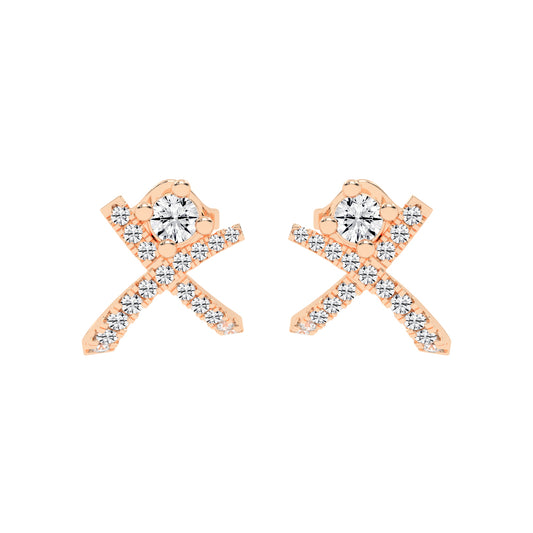 X-Cross Pave Stud Earrings