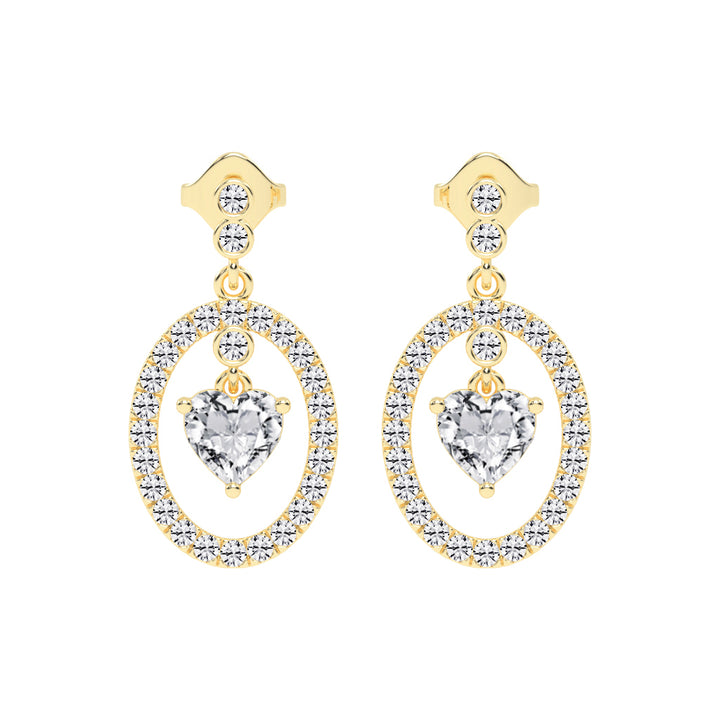 Heart in Halo Drop Earrings