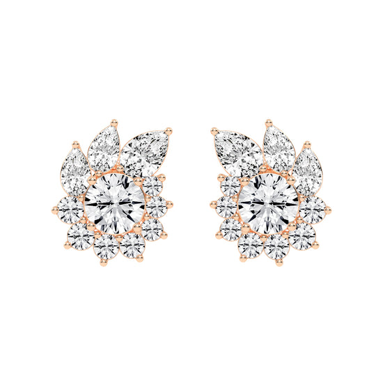 Floral Cluster Stud Earrings