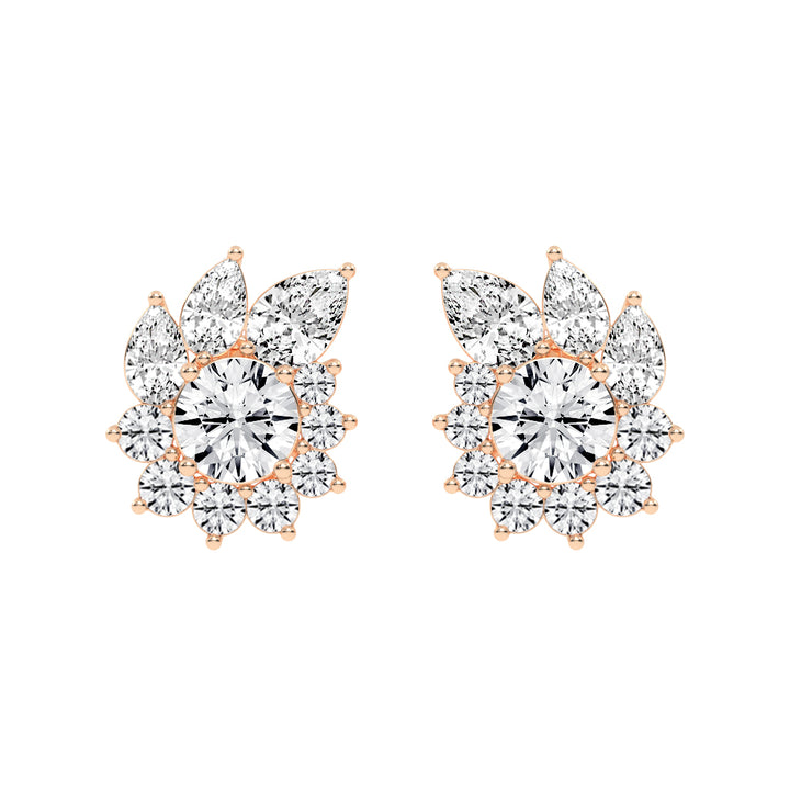 Floral Cluster Stud Earrings