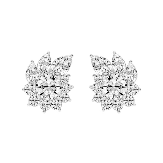 Floral Cluster Stud Earrings