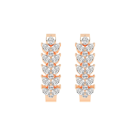 Pear-Shaped Vertical Hoop Earrings