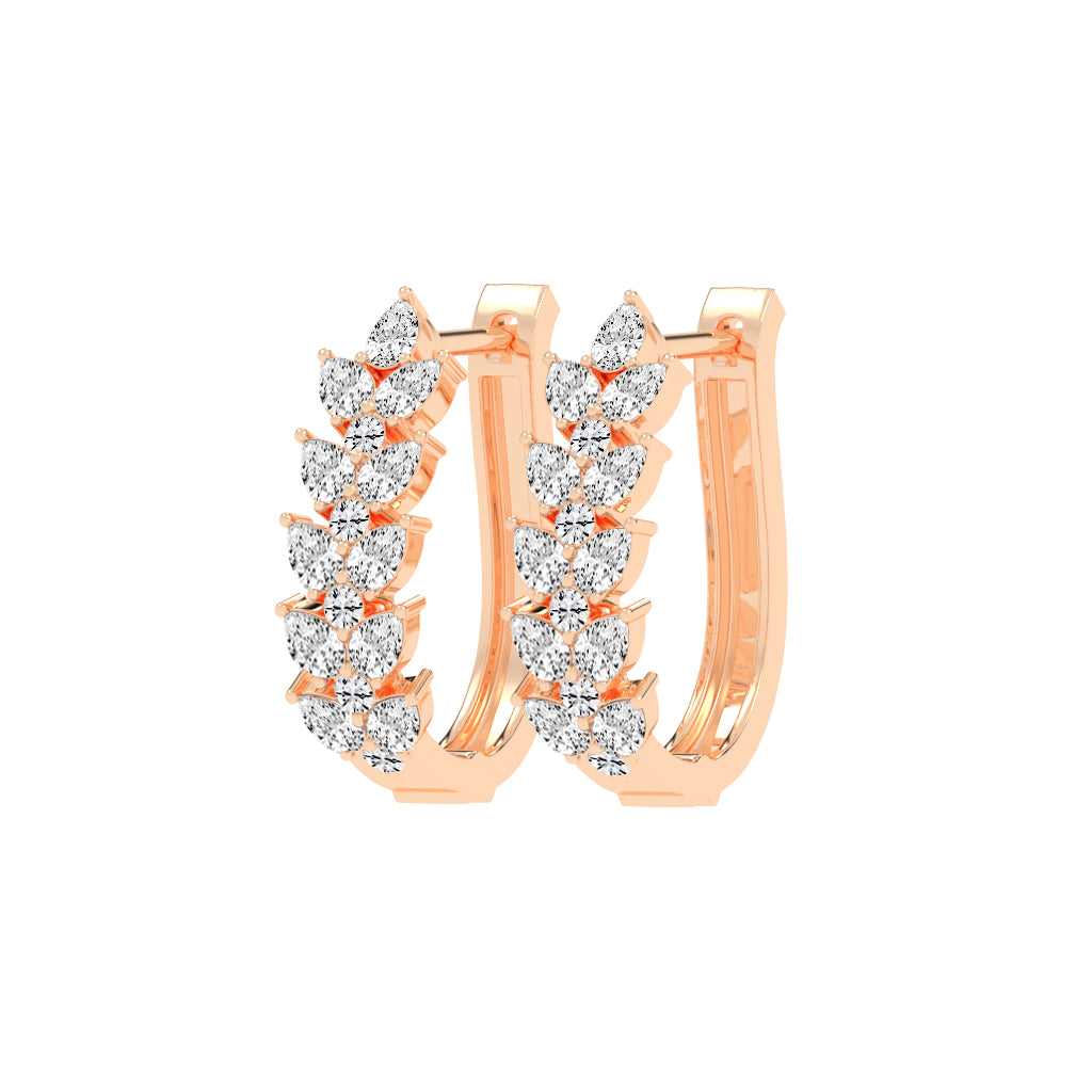 Pear-Shaped Vertical Hoop Earrings