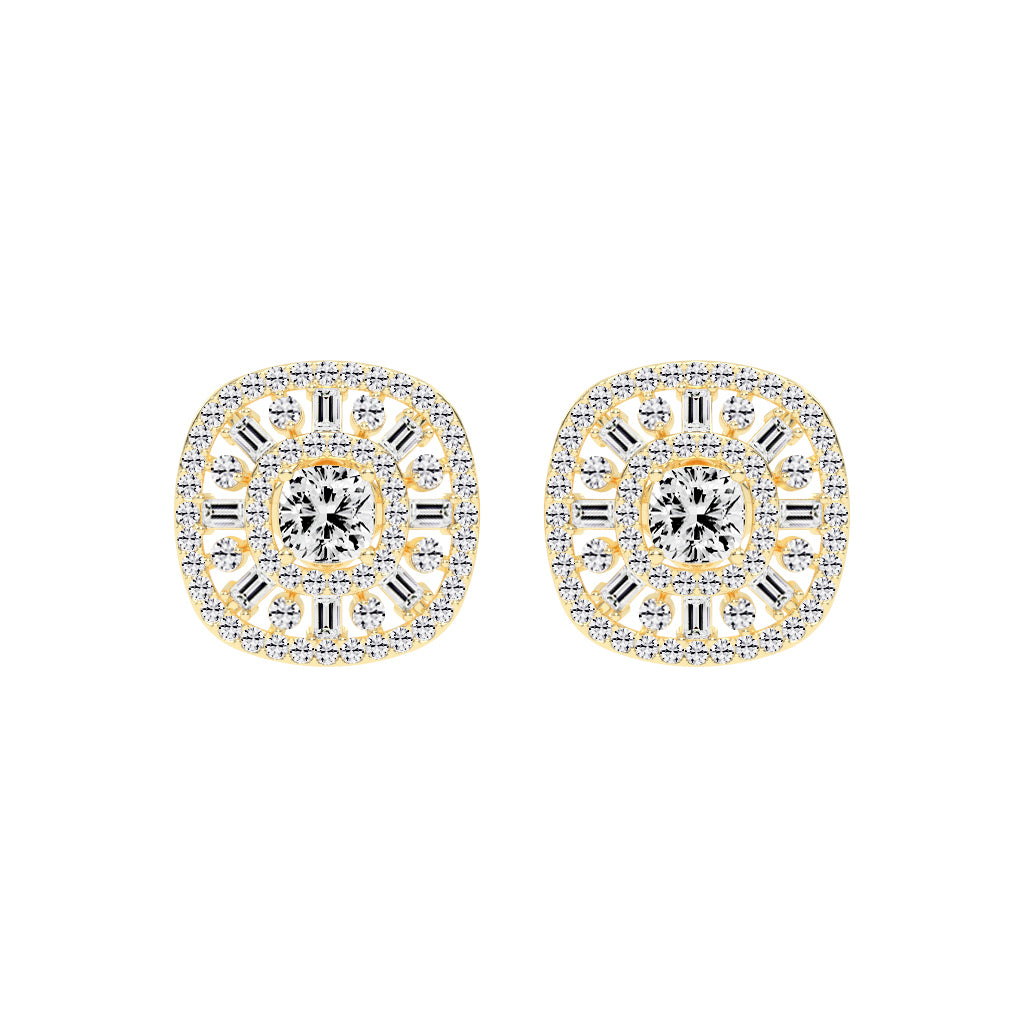 Dazzline Cushion Stud Earrings