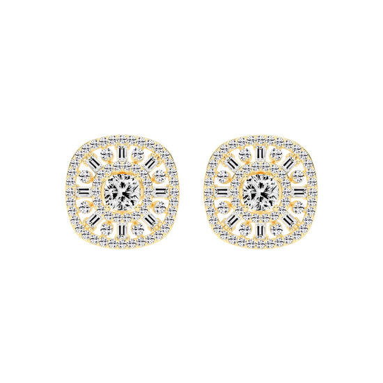 Dazzline Cushion Stud Earrings
