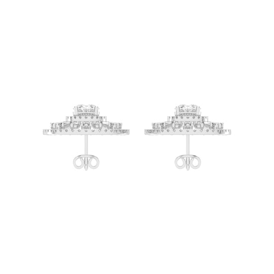 Oval Radial Sparkle Stud Earrings