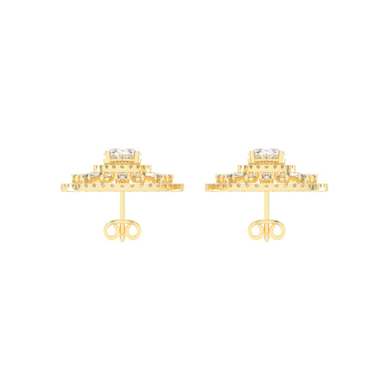 Oval Radial Sparkle Stud Earrings