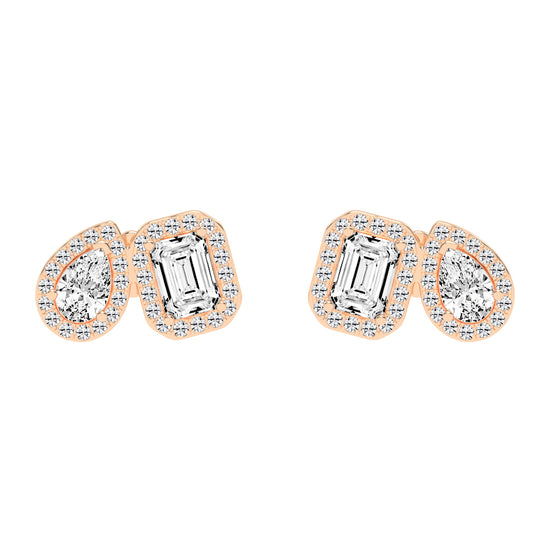 Convertible Halo Stud Earrings
