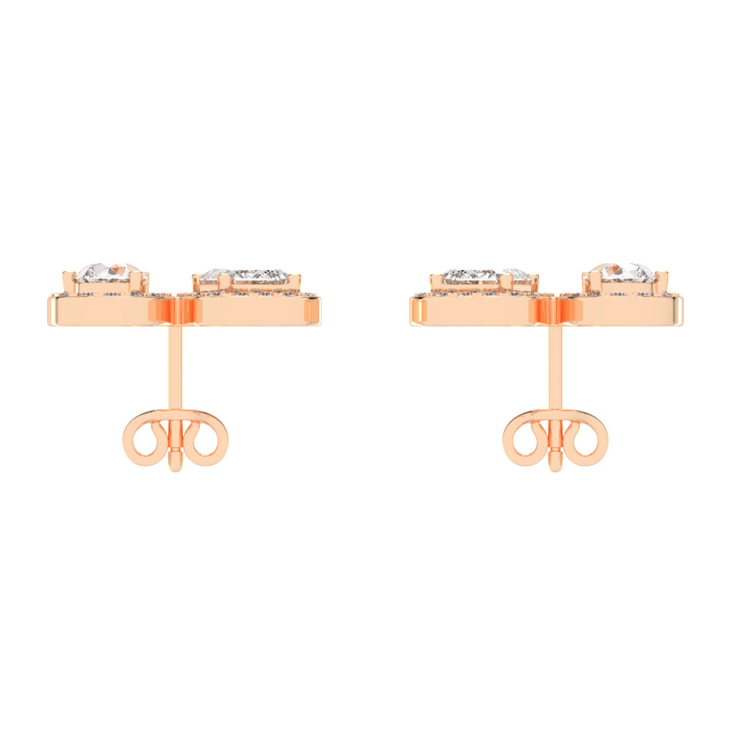 Convertible Halo Stud Earrings