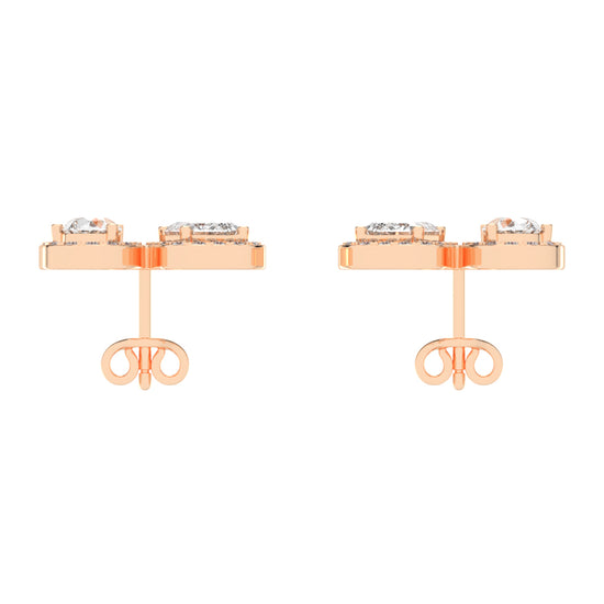 Convertible Halo Stud Earrings