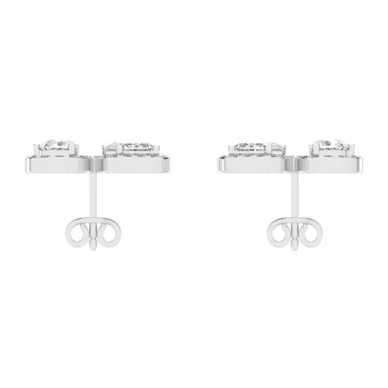 Convertible Halo Stud Earrings