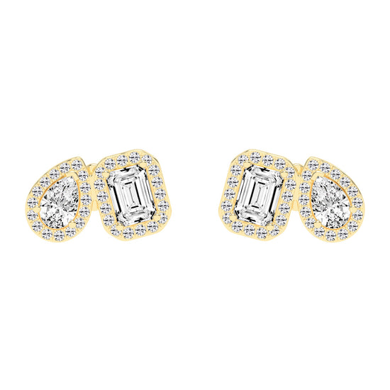 Convertible Halo Stud Earrings