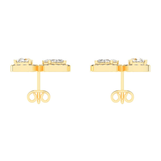 Convertible Halo Stud Earrings