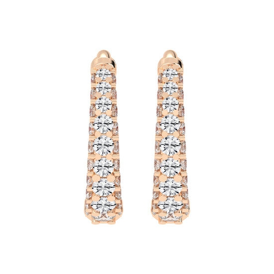 Double Row Pave Aura Hoops