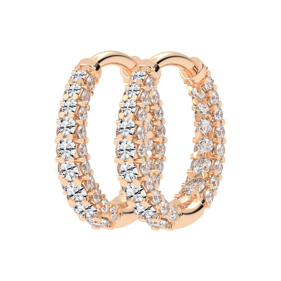 Double Row Pave Aura Hoops