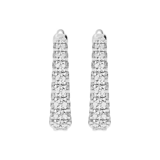 Double Row Pave Aura Hoops