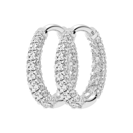 Double Row Pave Aura Hoops