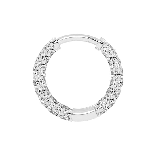 Double Row Pave Aura Hoops