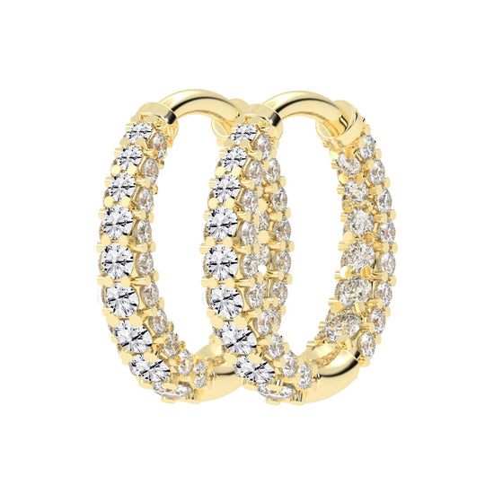 Double Row Pave Aura Hoops