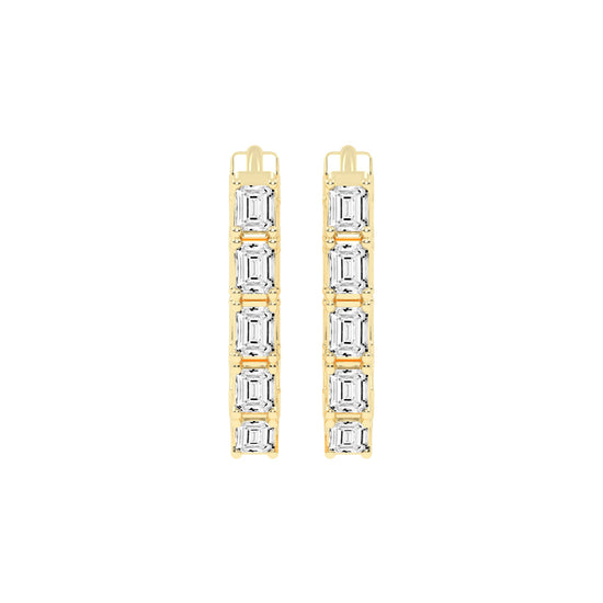 Emerald-Cut Glow Hoop Earrings