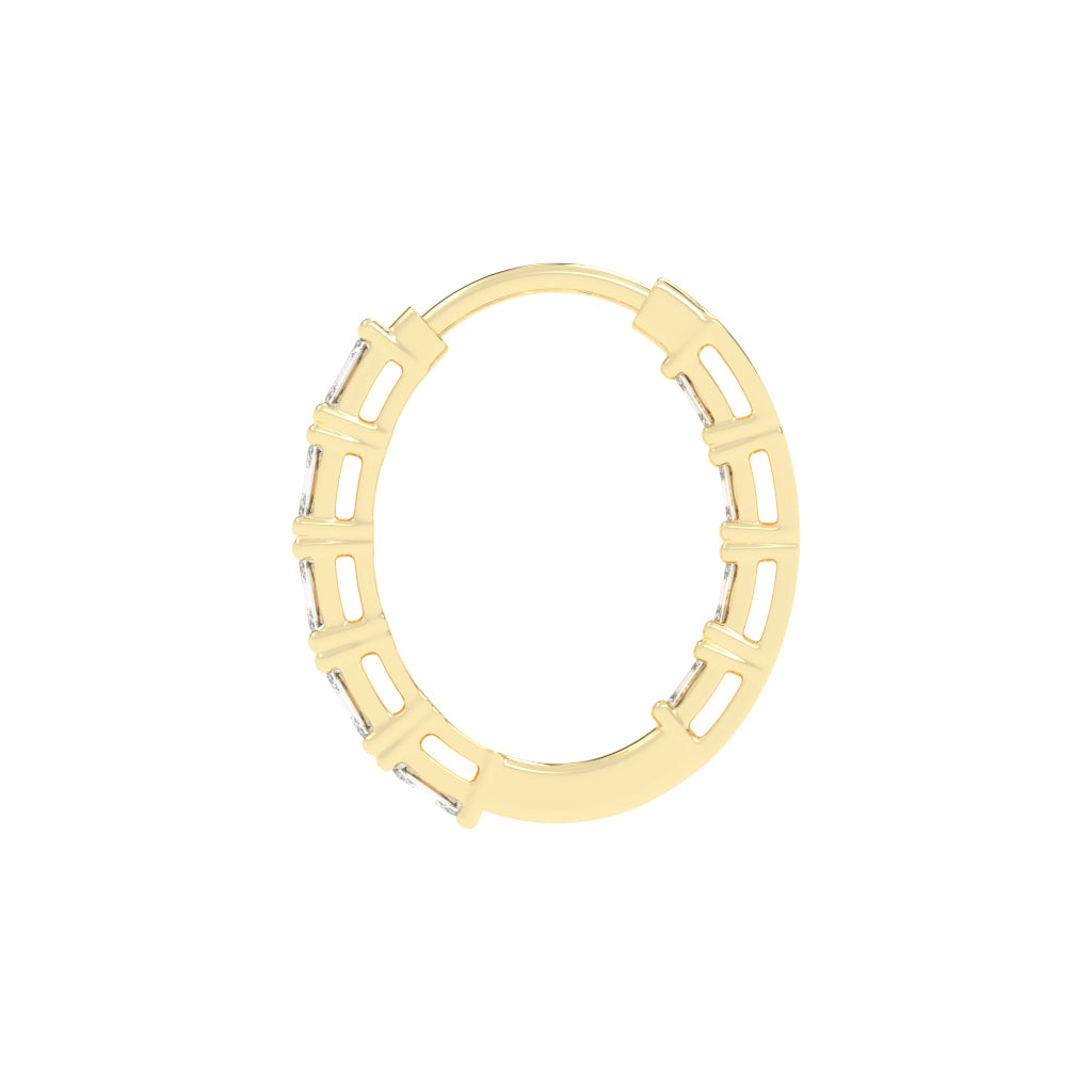 Emerald-Cut Glow Hoop Earrings