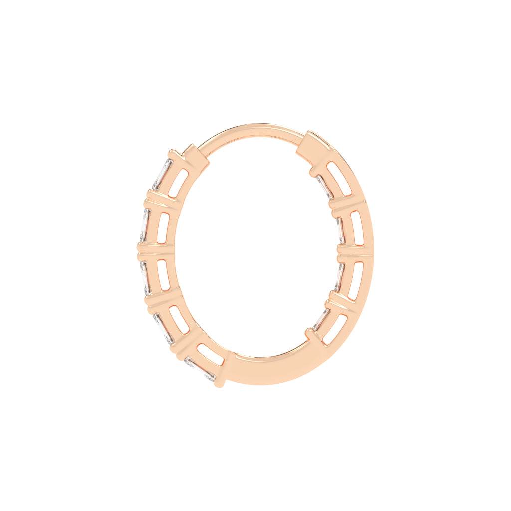 Emerald-Cut Glow Hoop Earrings